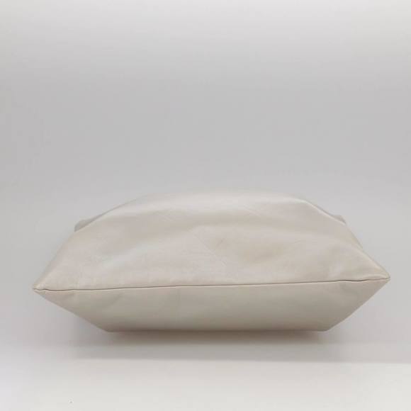 CHANEL Matelasse Hand Bag Leather Silver Light Gray Pearl CC Auth bs20615 - Picture 9 of 16